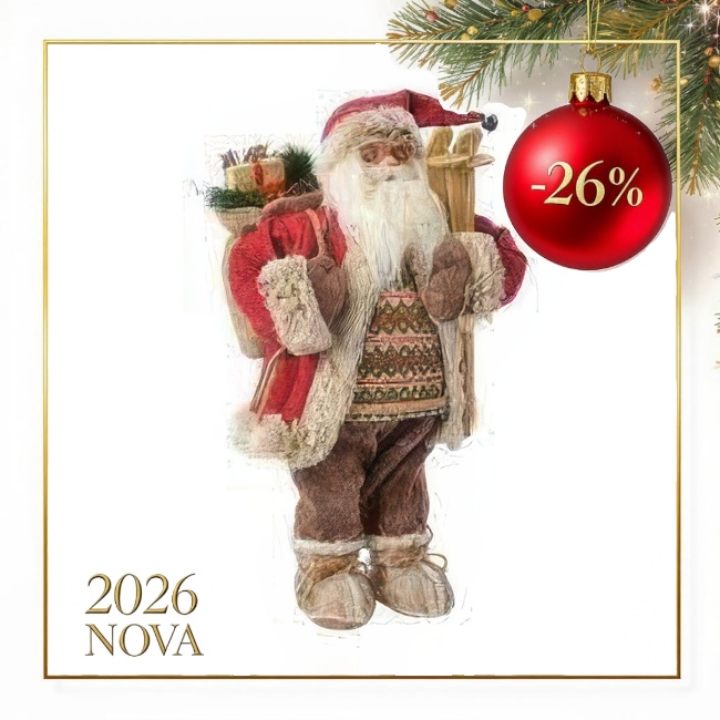 Dekor. novogodišnja figura-Deda Mraz 16x21x45cm