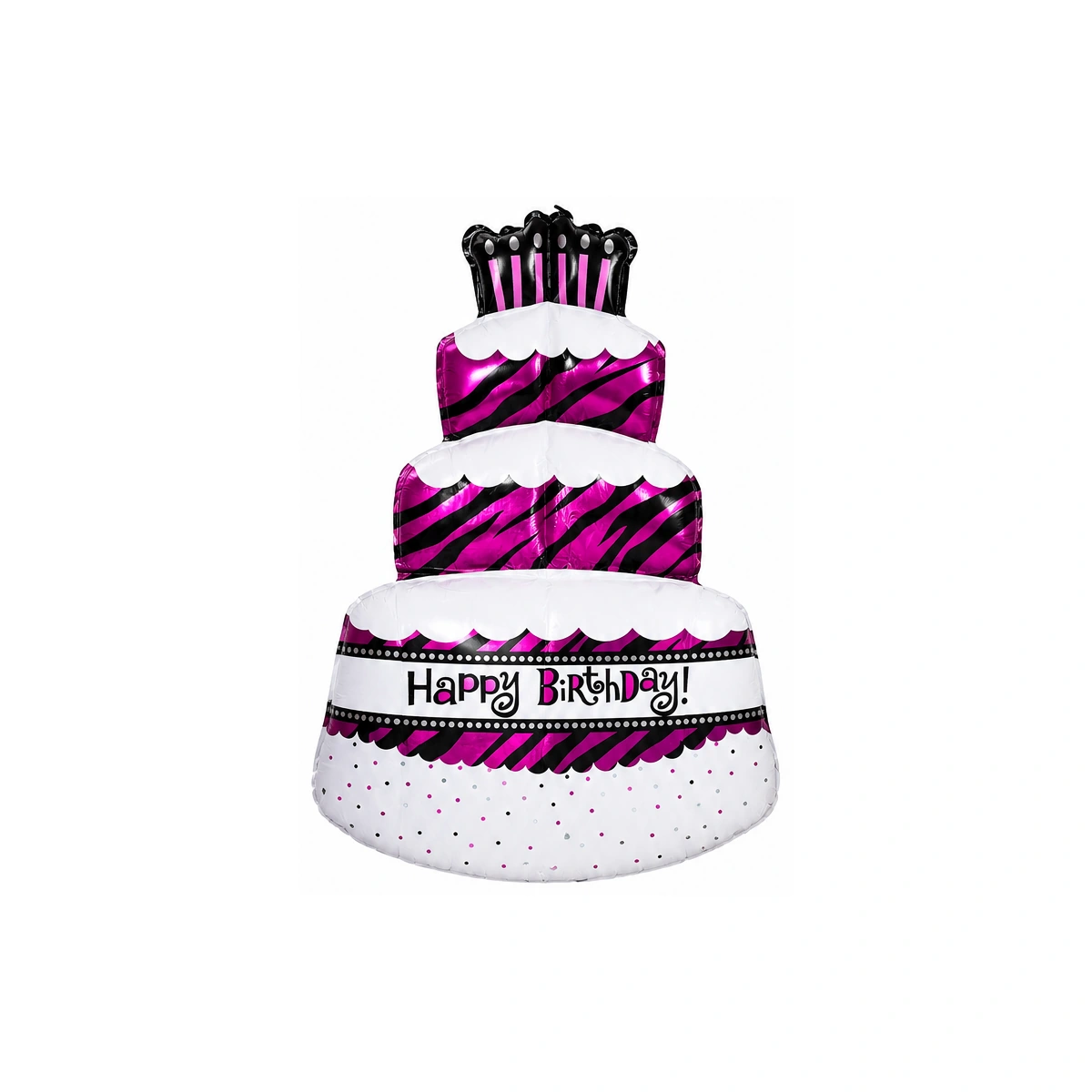 Cake foil balloon – pink and black