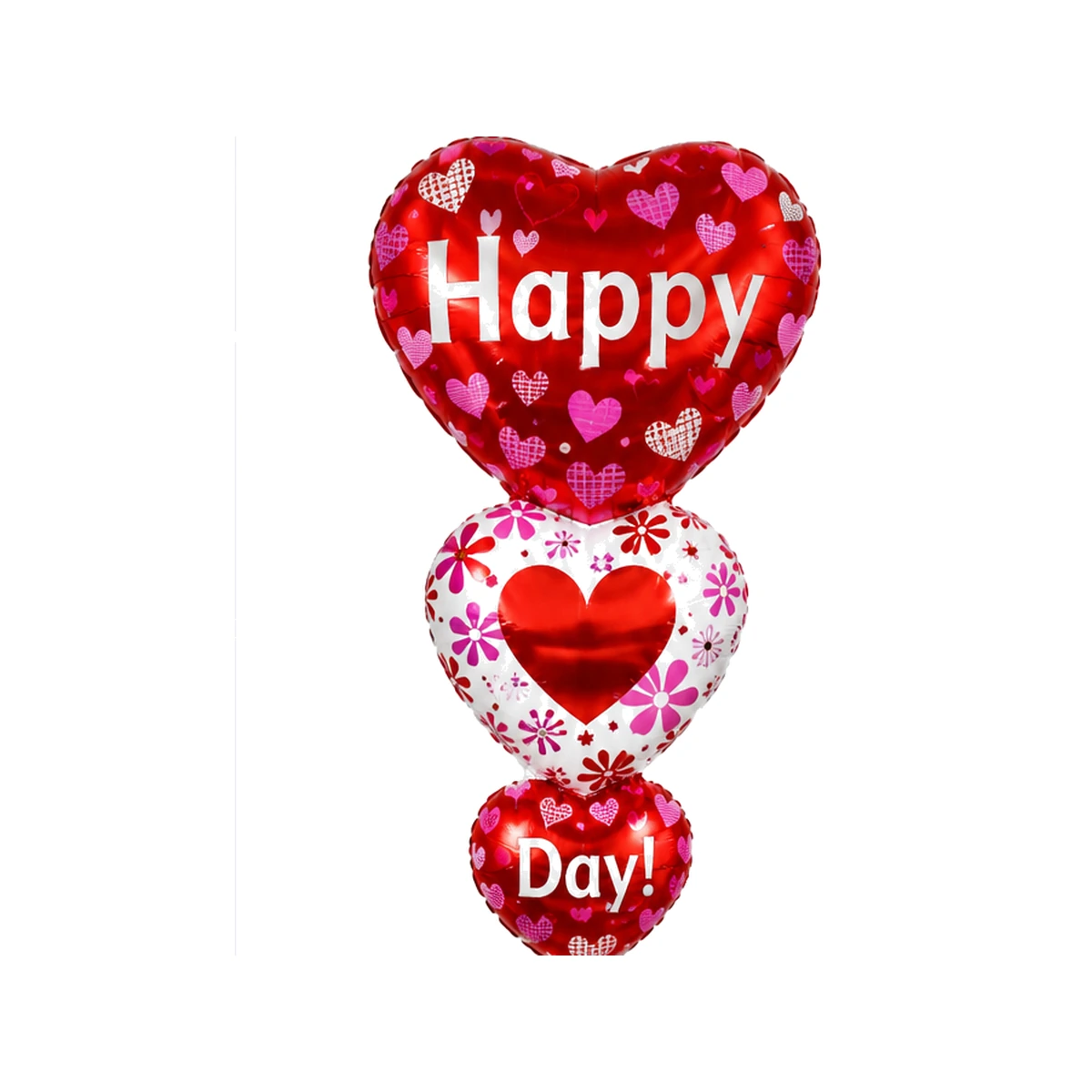 Foil balloon – three Happy Day hearts