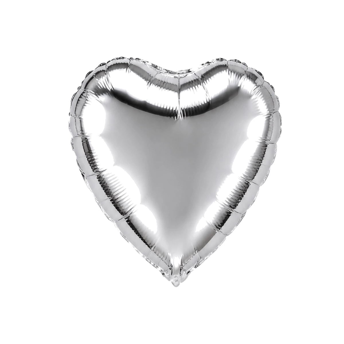 Heart-shaped foil balloon – silver, glossy, 18″