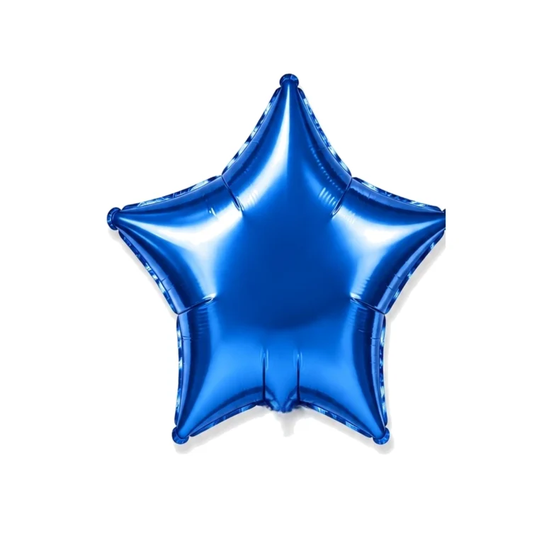 Star-shaped foil balloon – dark blue, glossy, 18″