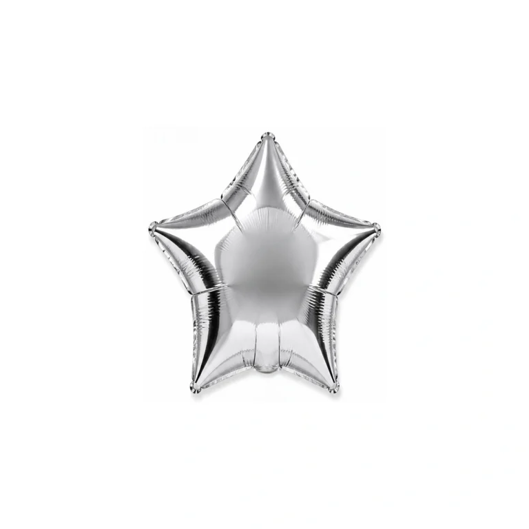 Star foil balloon – silver, 18″