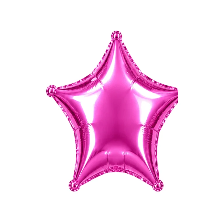Star-shaped foil balloon – bright pink, glossy, 18″