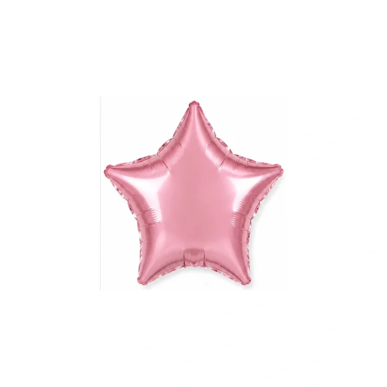 Star-shaped foil balloon – baby pink, glossy, 18″