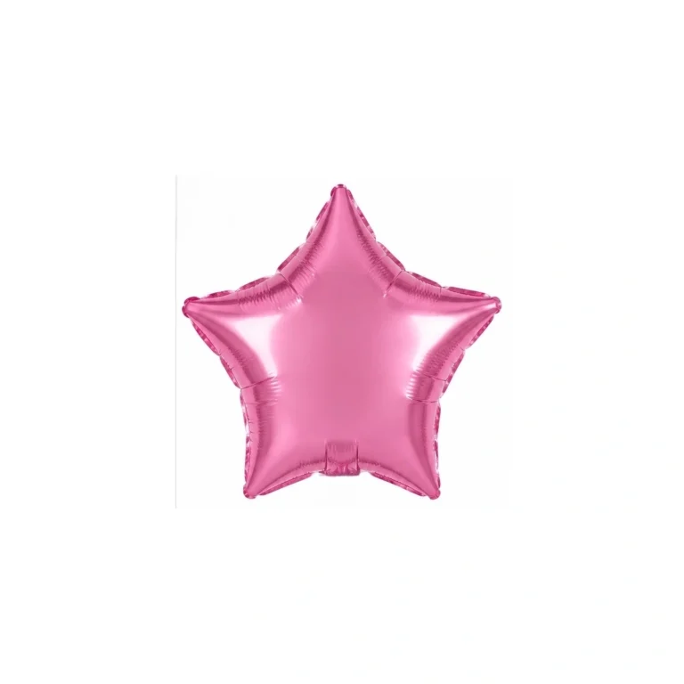 Star-shaped foil balloon – dark pink, glossy, 18″