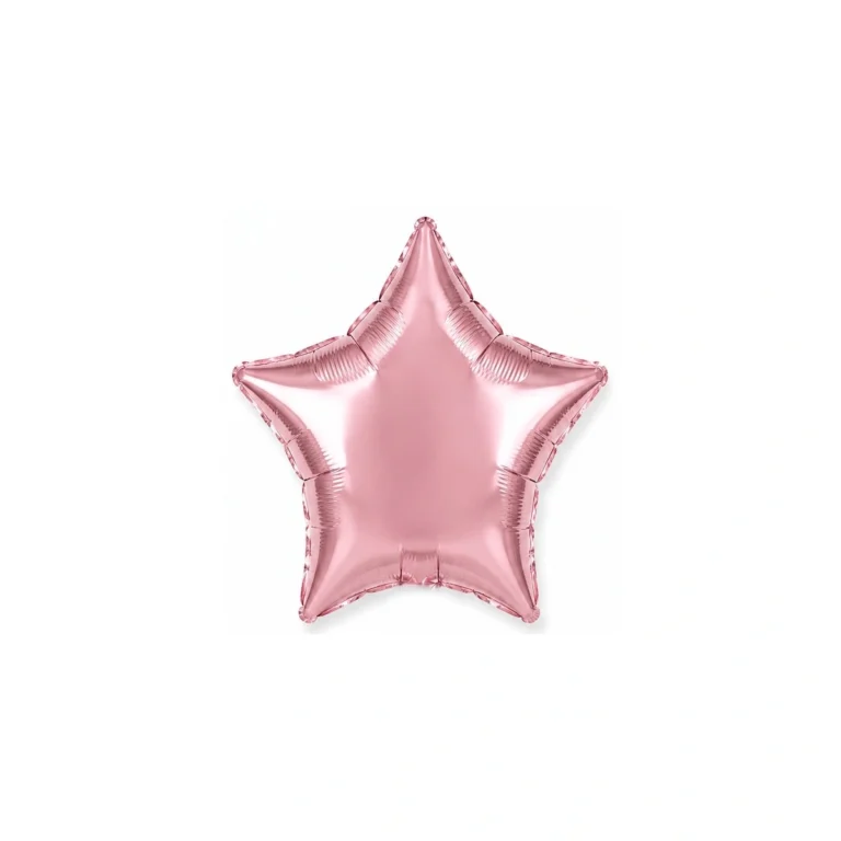 Star-shaped foil balloon – light pink, glossy, 18″