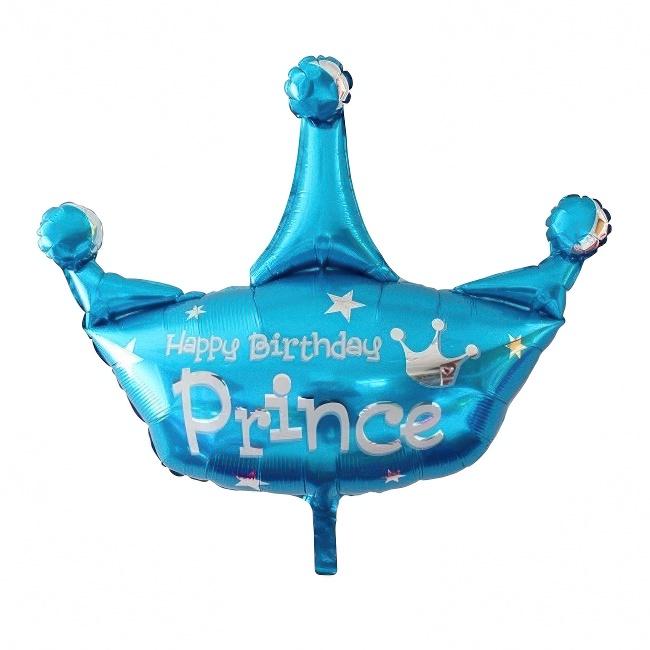 Foil balloon – Happy Birthday Prince crown