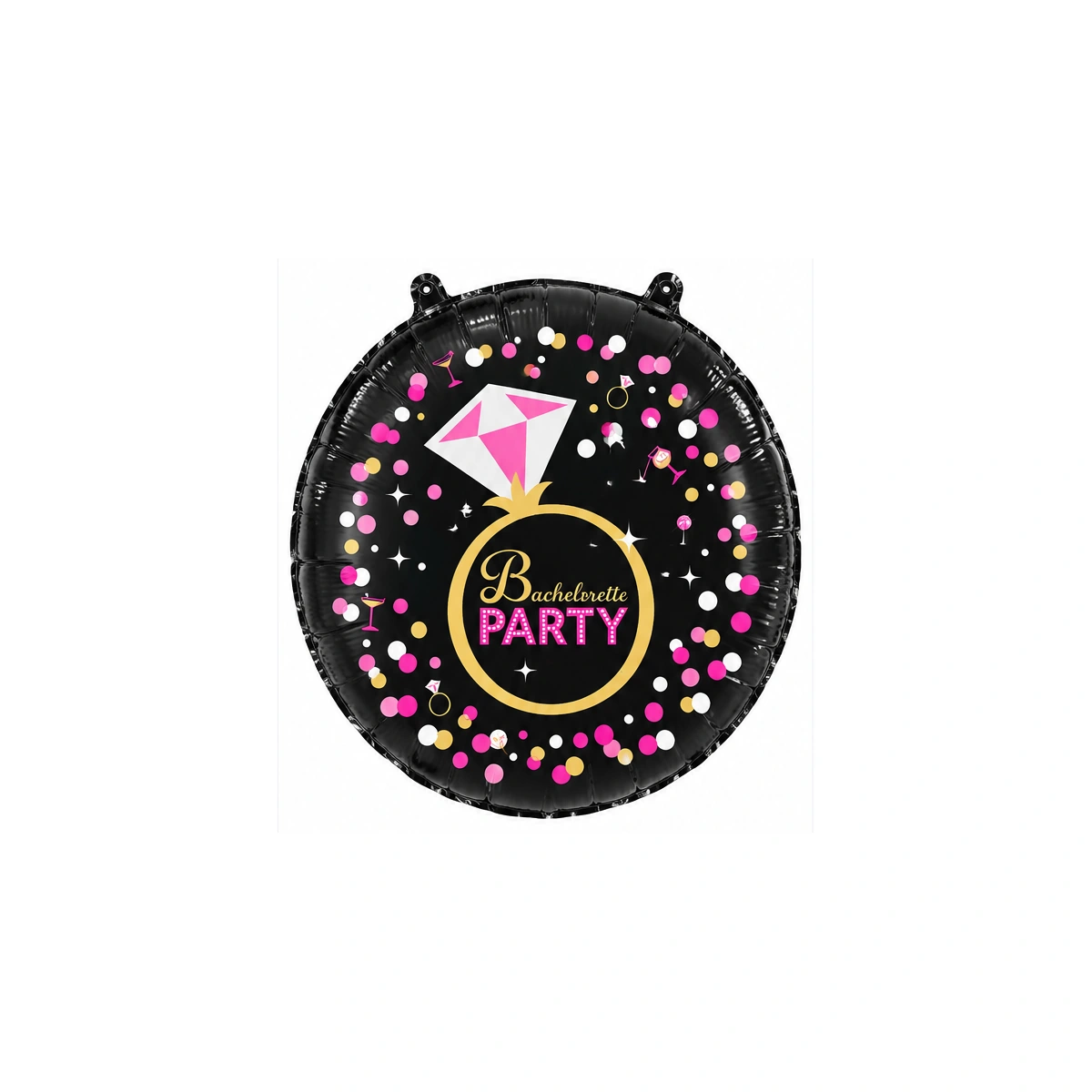Folijski balon Bachelorette Party – crno-rozi, okrugli, 18″