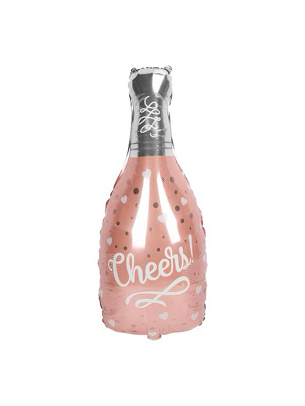 Foil balloon – rose gold Cheers champagne bottle