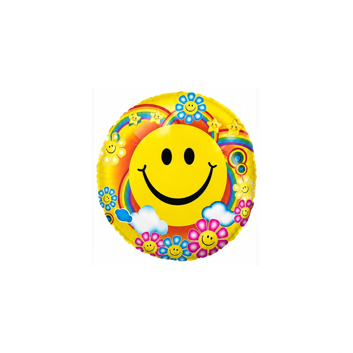Emoji foil balloon – yellow, round, 18″