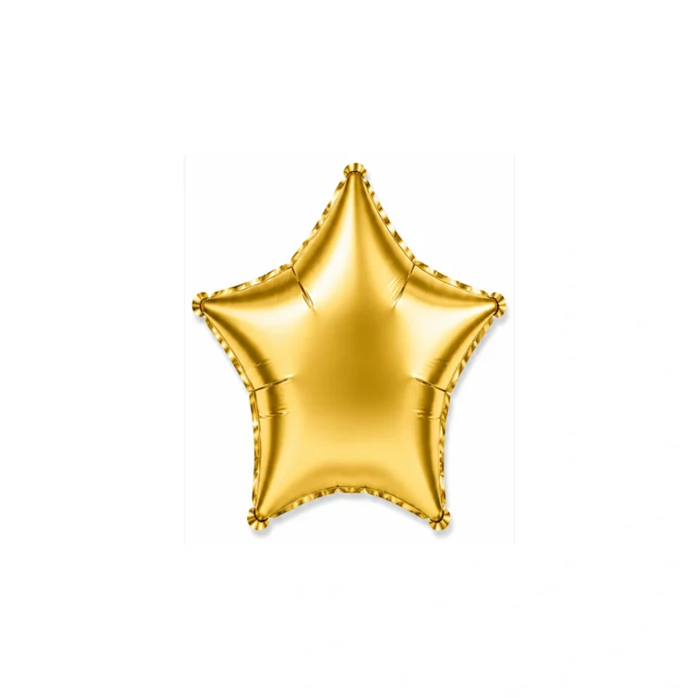 Star-shaped foil balloon – satin gold, matte, 18″