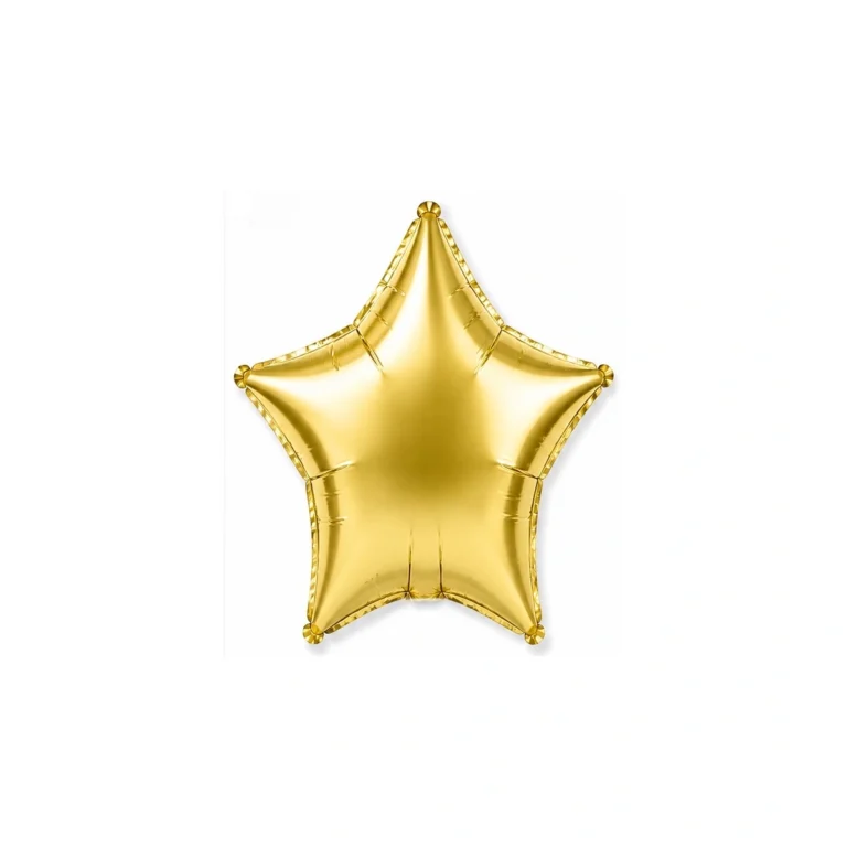 Star-shaped foil balloon – satin light gold, matte, 18″