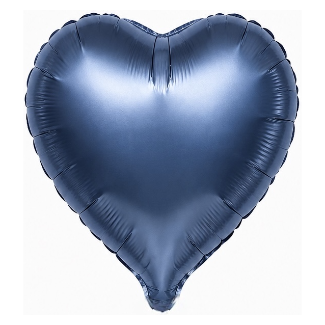 Heart foil balloon – blue satin, 18″