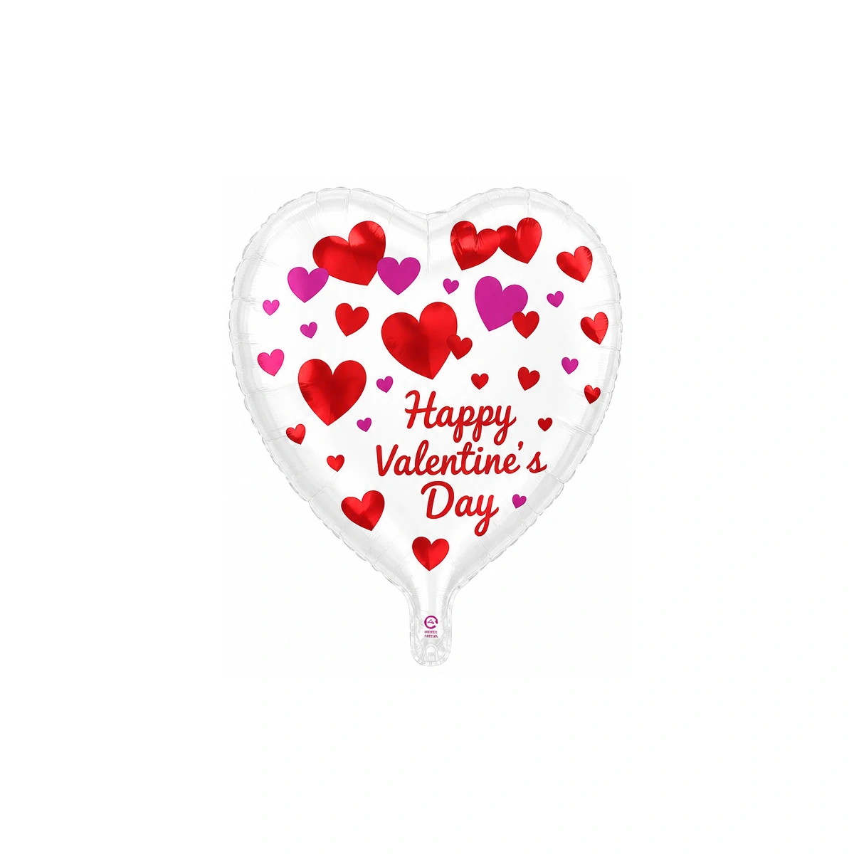 Happy Valentine's Day heart foil balloon – white, 18″