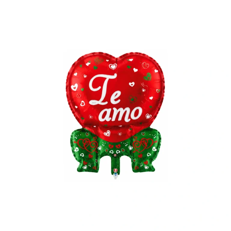 Фольгированный шар-сердце Te Amo с бантом – для воздуха