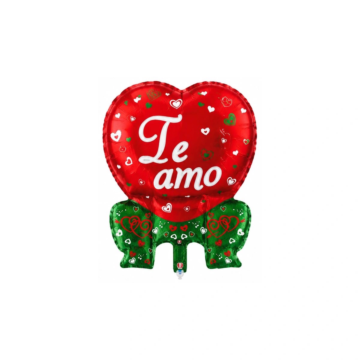 Te Amo heart with bow foil balloon – air fill