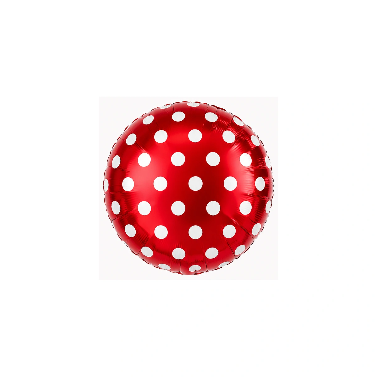 Okrugli folijski balon – crveni s bijelim tufnama, 18″
