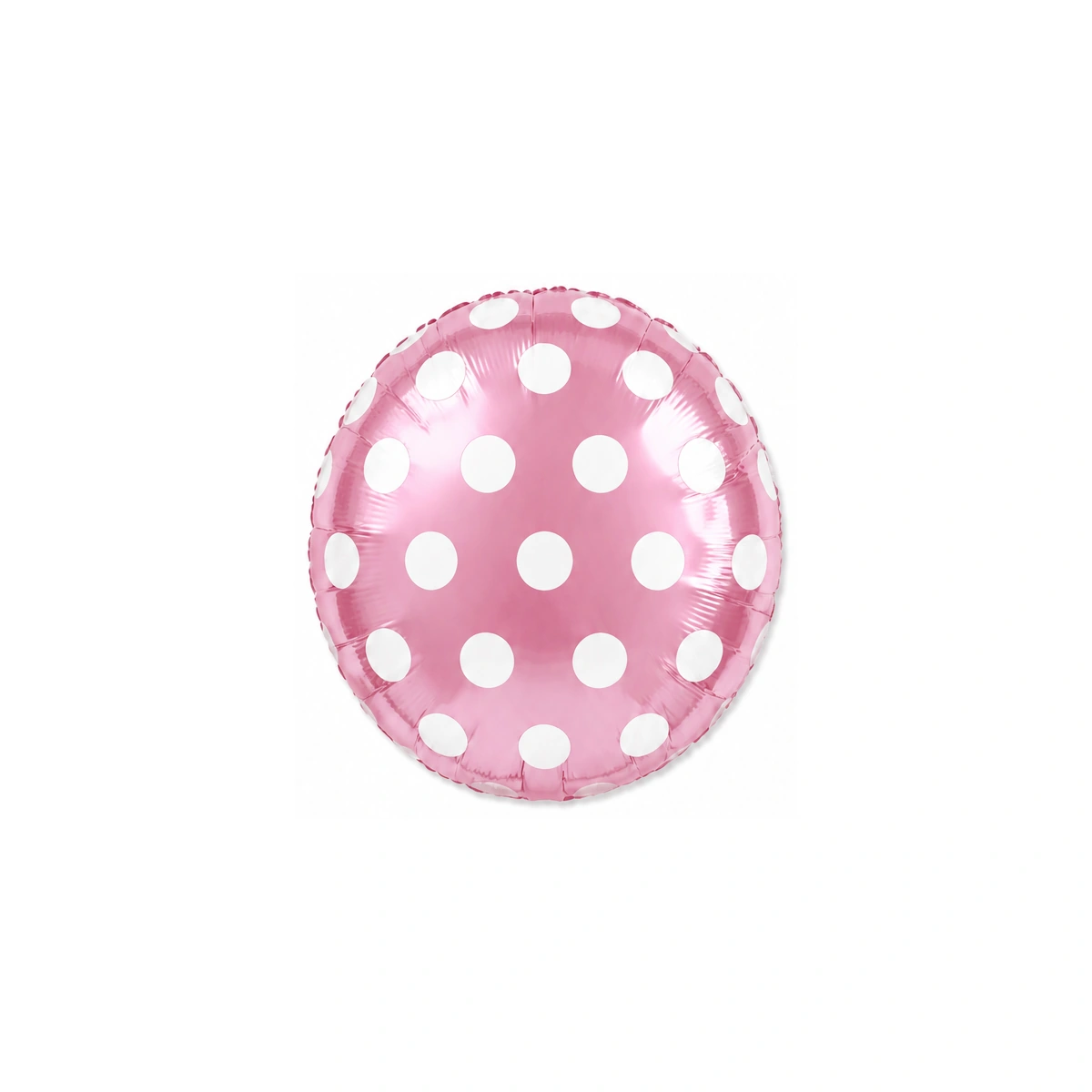 Round foil balloon – light pink with white dots, 18″