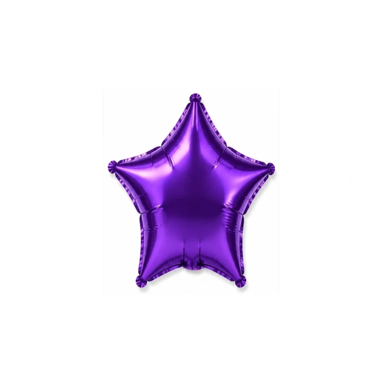Star-shaped foil balloon – dark purple, glossy, 18″