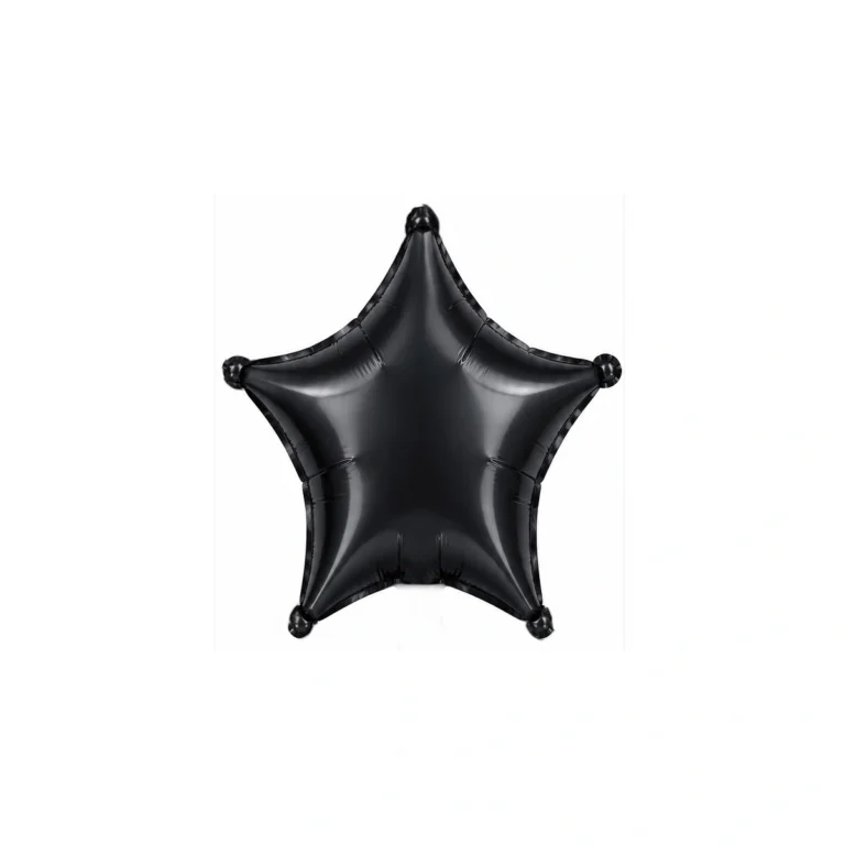 Star-shaped foil balloon – satin black, matte, 18″