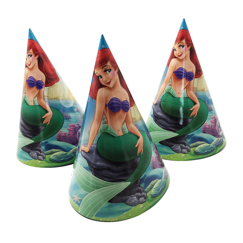 Ariel paper party hats, 6 pieces