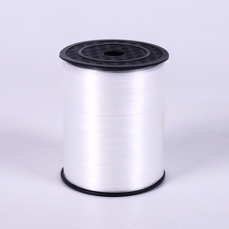 White PVC balloon ribbon, 500 m × 5 mm