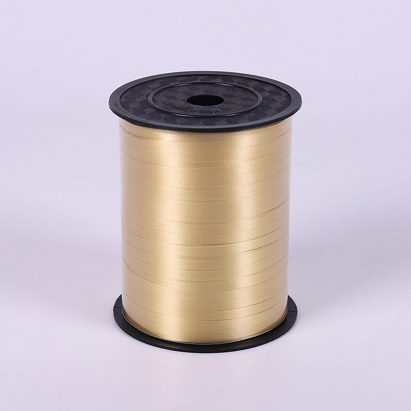 Gold PVC balloon ribbon with a satin sheen, 500 m
