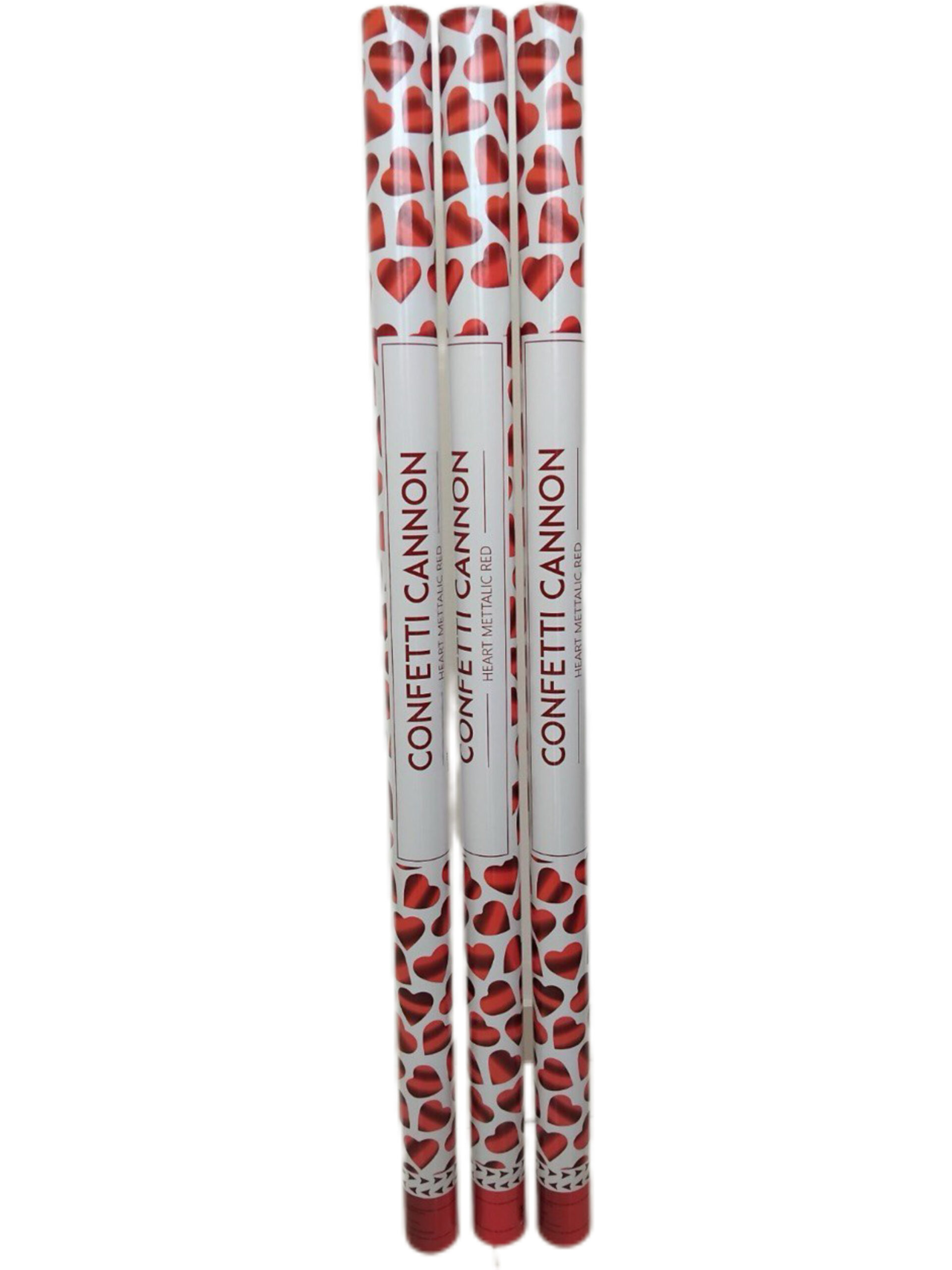 Confetti with red foil hearts, 100 cm