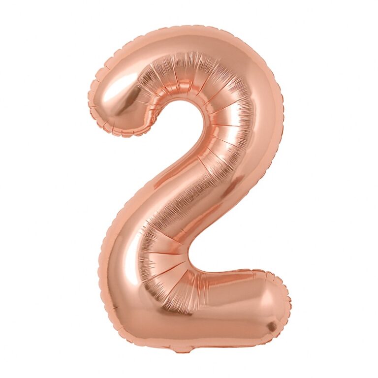 Number 2 foil balloon – rose gold, 40″