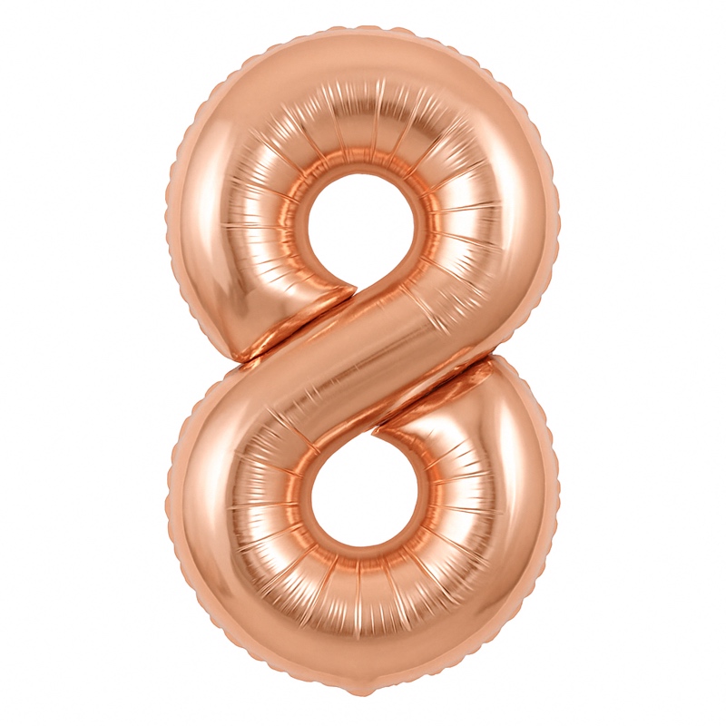 Folijski balon broj 8 – rose-gold, 40″