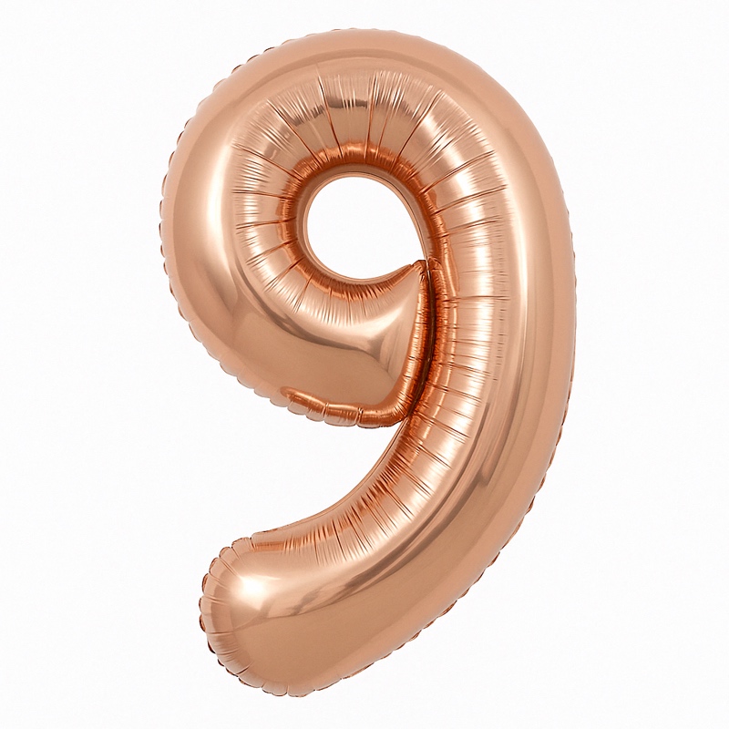 Folijski balon broj 9 – rose-gold, 40″