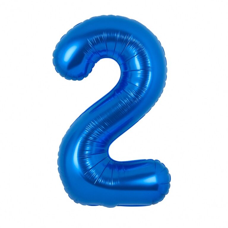 Number 2 foil balloon – dark blue, 40″