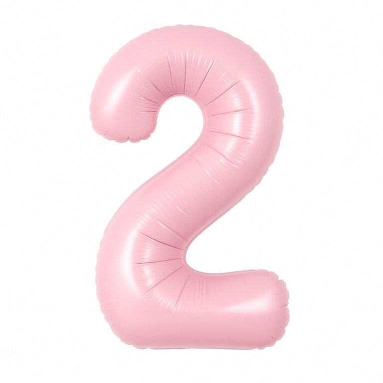 Number 2 foil balloon – soft pink, 40″
