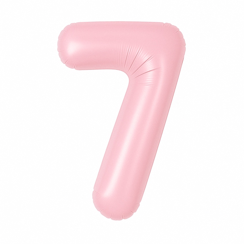 Number 7 foil balloon – soft pink, 40″