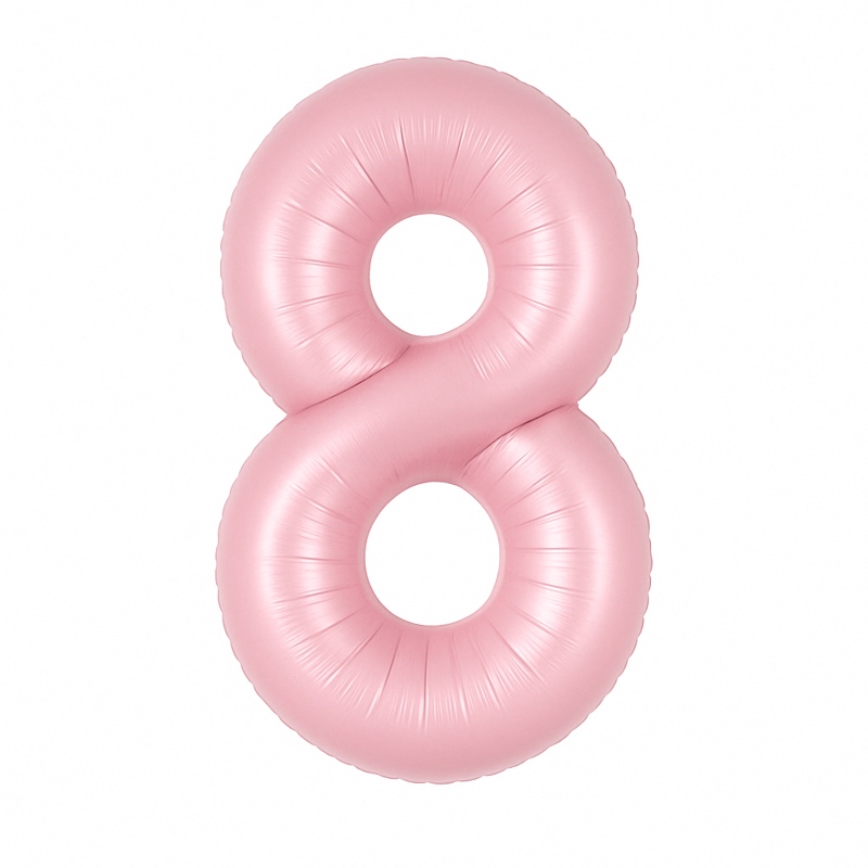 Number 8 foil balloon – soft pink, 40″