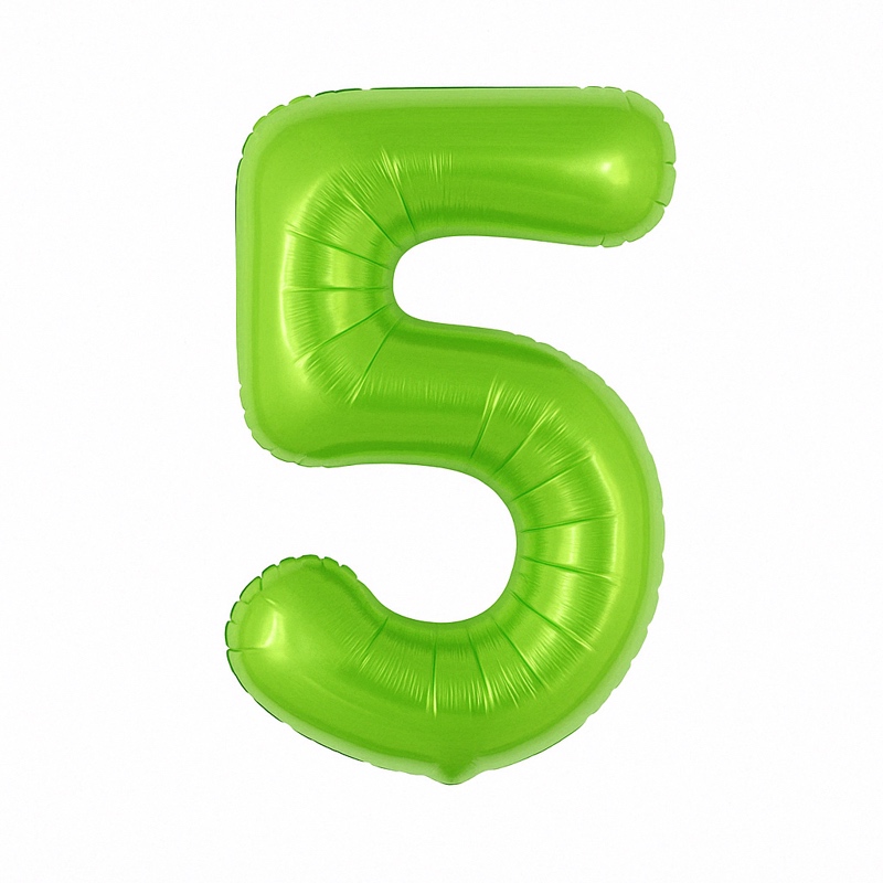 Number 5 foil balloon – light green, 40″