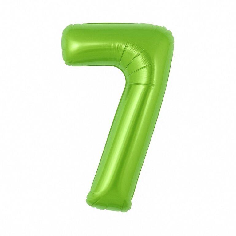 Number 7 foil balloon – light green, 40″