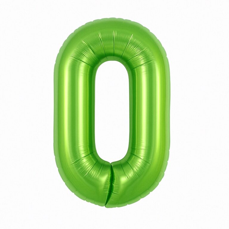Number 0 foil balloon – light green, 40″
