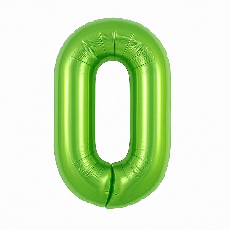 Фольгированная цифра 0 — светло-зелёный, 40″