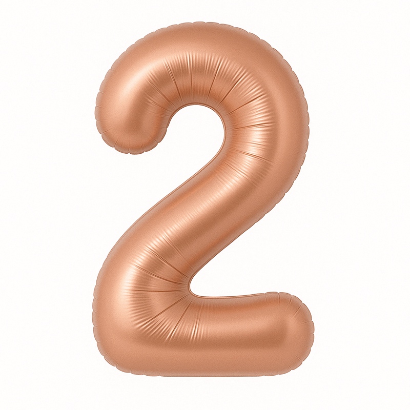 Number 2 foil balloon – chocolate, 40″