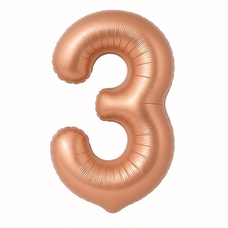 Number 3 foil balloon – chocolate, 40″
