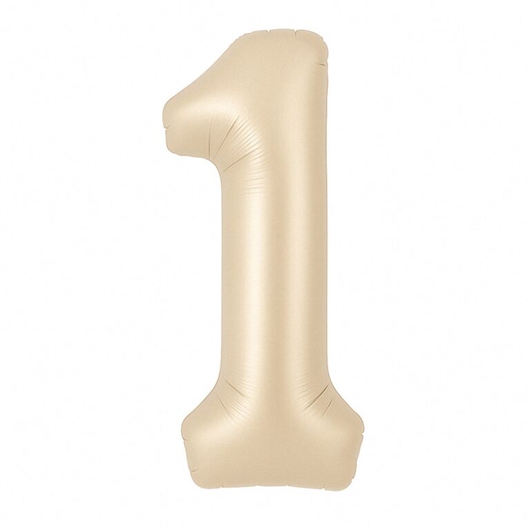 Фольгированная цифра 1 — карамельный, 40″