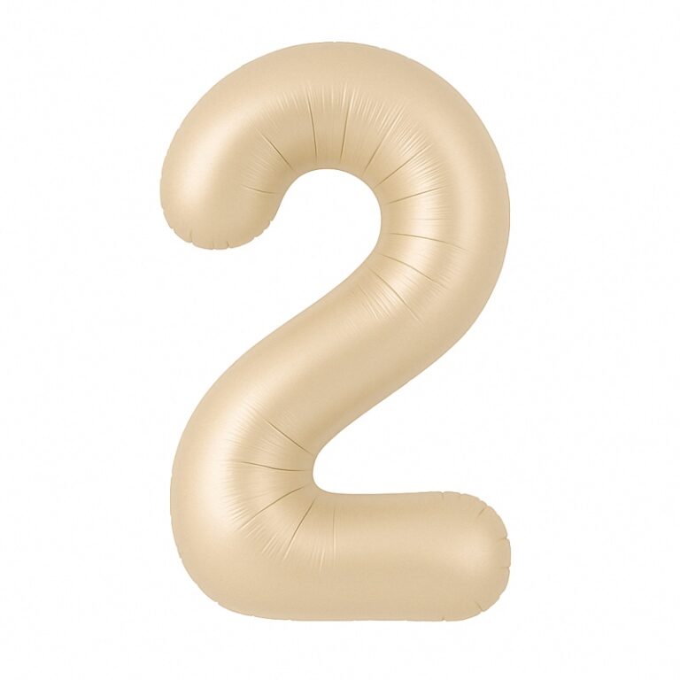 Number 2 foil balloon – caramel, 40″