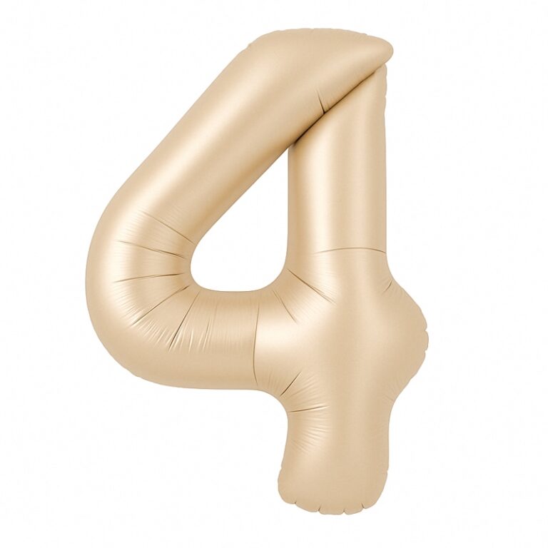 Фольгированная цифра 4 — карамельный, 40″