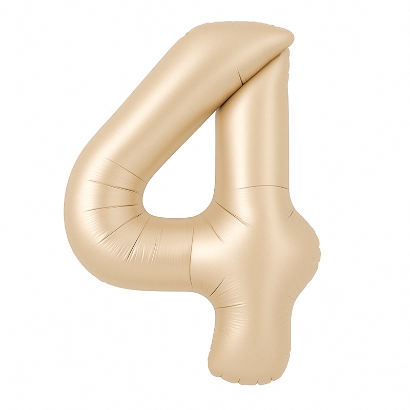 Number 4 foil balloon – caramel, 40″