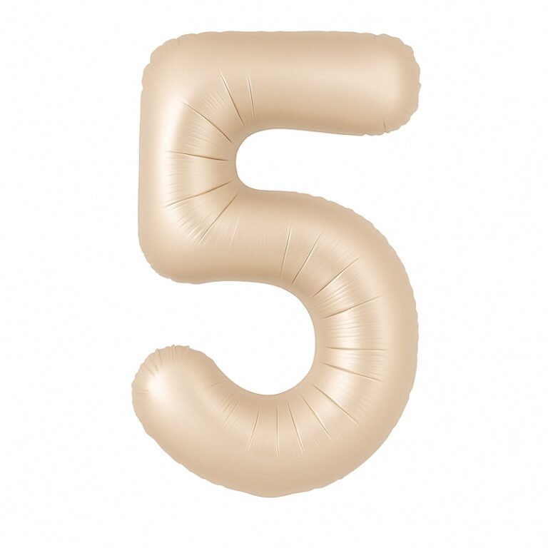 Number 5 foil balloon – caramel, 40″
