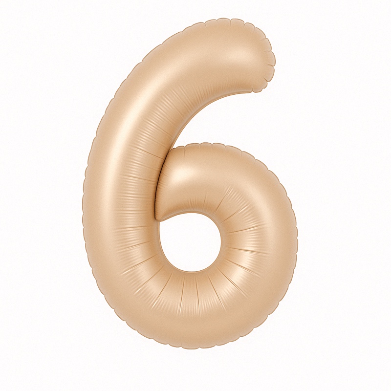 Number 6 foil balloon – caramel, 40″