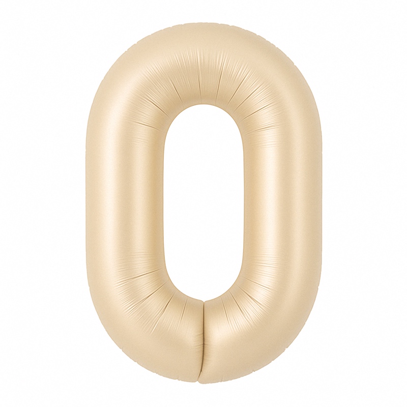 Folijski balon broj 0 – karamel, saten, 40"