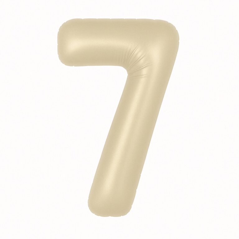 Number 7 foil balloon – cream white, 40″