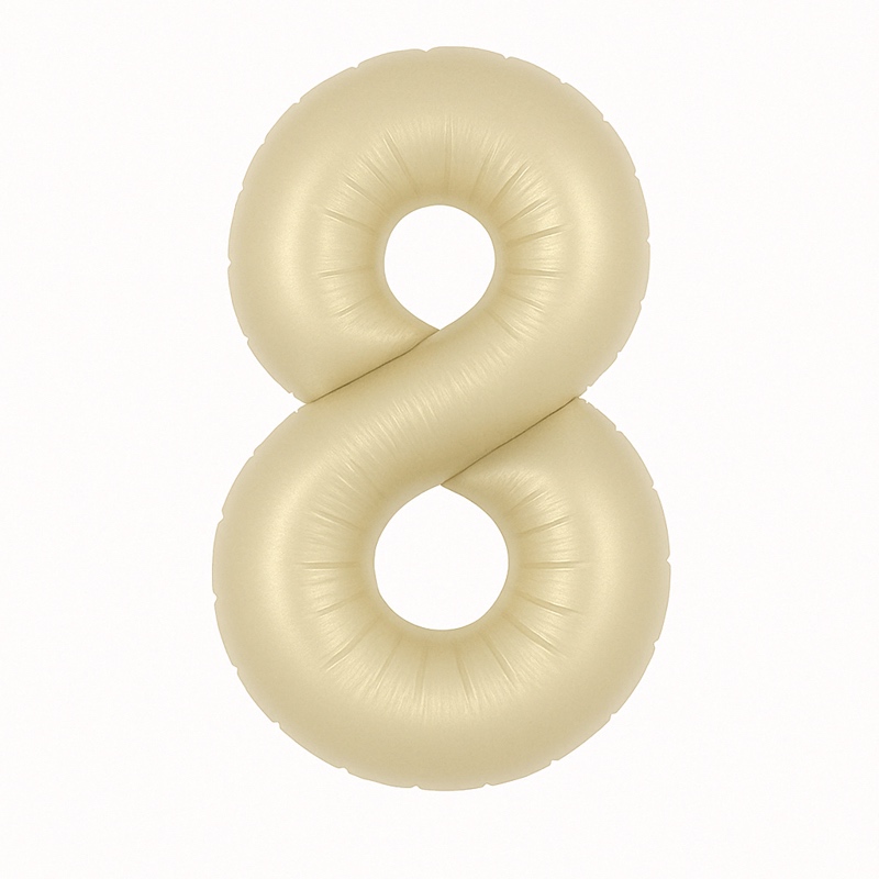 Folijski balon broj 8 – krem bijela, 40″